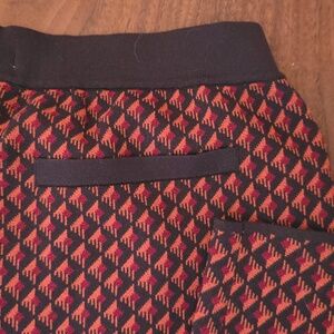 Zara Rust and Black Geometric Joggers, Sz Large